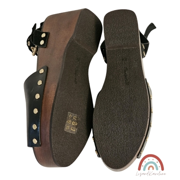 New! Madewell The Anouk Platform Clog Leather Chunky Wedge Heel Sandal - Picture 15 of 16